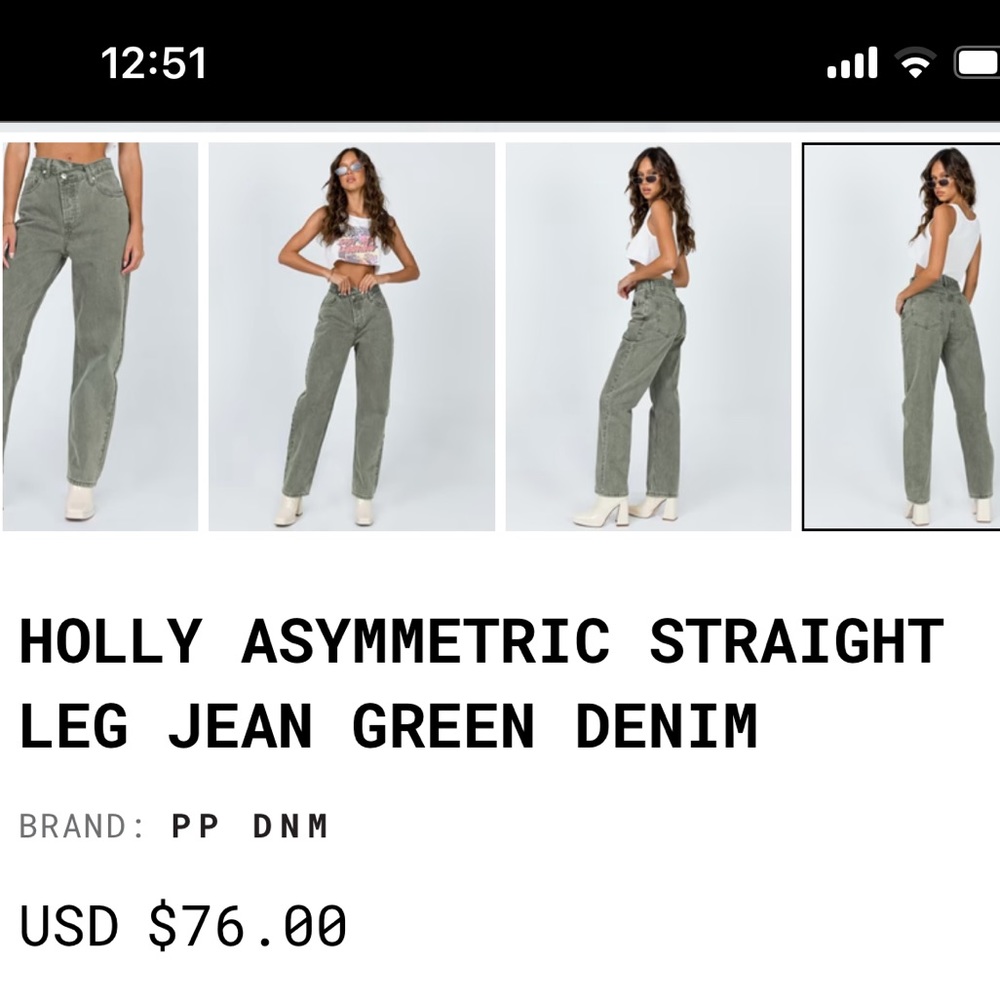 Princess Polly Holly Asymmetrical Waist - straight leg jeans